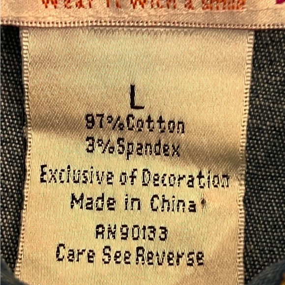 Vintage women’s 2pc denim jeans Quacker Factory embellished - Picture 6 of 8